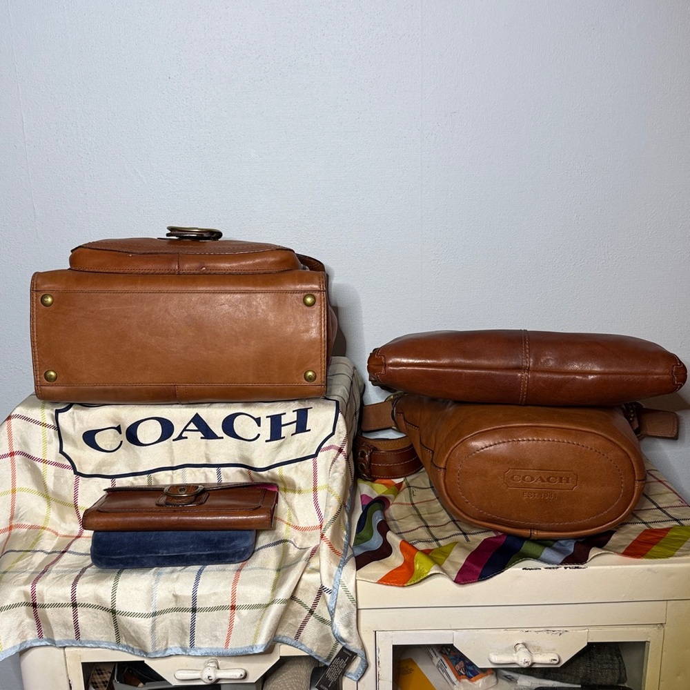 Coach Bleecker Burnished Whiskey Set - Shopper, Med Duffle, Slip Demi, Wallet - Picture 10 of 16